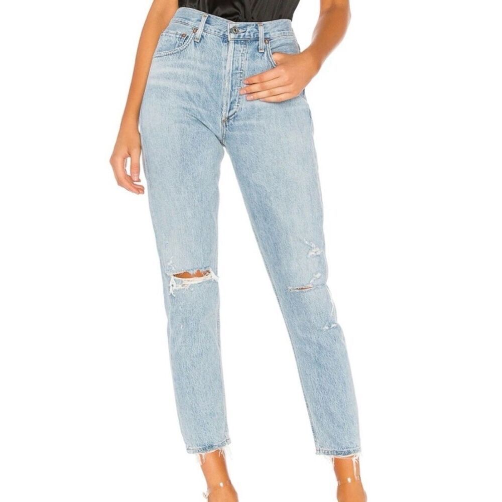 Agolde Jamie Denim Distressed Jeans Sz 23